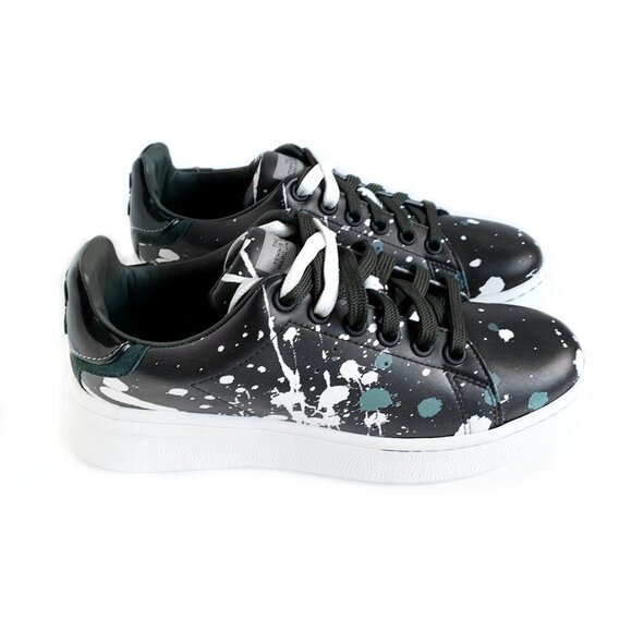 Marc Jacobs Women's "The Tennis Shoe" Black Multi Paint Splatter Size: 9/39